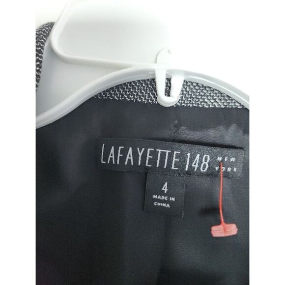 Lafayette 148 New York Women Dark Grey Silk/Wool Blend 1 Button Blazer size 4 - Picture 5 of 8